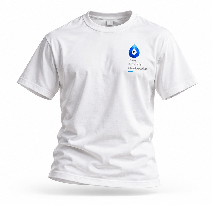 T-shirt blanc B Alkaline Water, vue de face