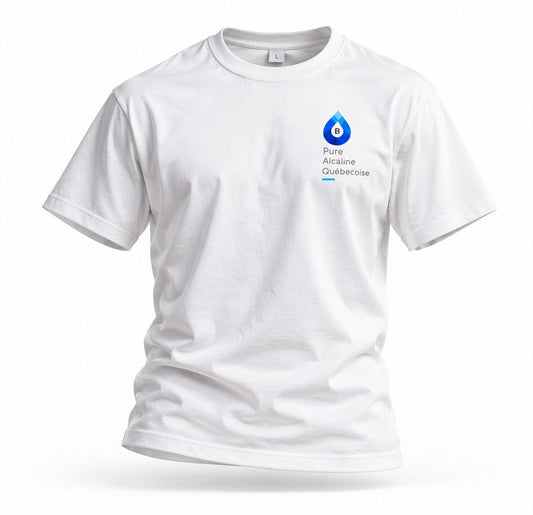 T-shirt blanc B Alkaline Water, vue de face